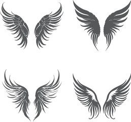 Heaven Wings set vector drawing elements