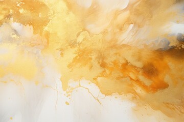 Gold glitter splatter texture on abstract alcohol ink painting background print.