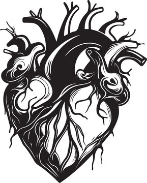 2D vector human heart logo style drawing