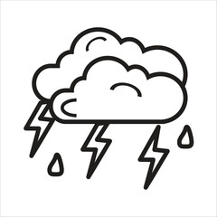 storm vector icon template line