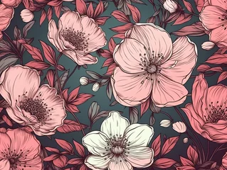 pink flowers pattern seamles background