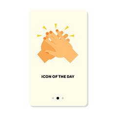 Clapping hands flat vector icon. People applauding at event or concert isolated vector illustration. Applause, communication, appreciation, support concept for web design and apps
