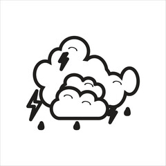 storm vector icon template line