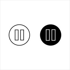 Pause icon, vector illustration. Flat design style. vector pause icon set illustration isolated on white background, pause icon Eps10. pause icons graphic design vector symbols.