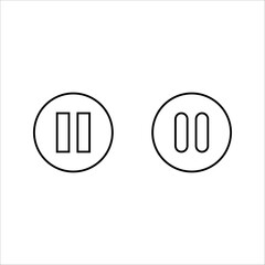 Obraz premium Pause icon, vector illustration. Flat design style. vector pause icon set illustration isolated on white background, pause icon Eps10. pause icons graphic design vector symbols.