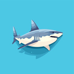 Vector logo cute shark, shark icon, shark sticker