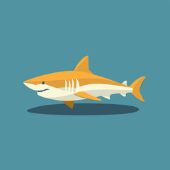 Fototapeta premium Vector logo cute shark, shark icon, shark sticker