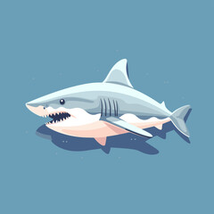 Obraz premium Vector logo cute shark, shark icon, shark sticker