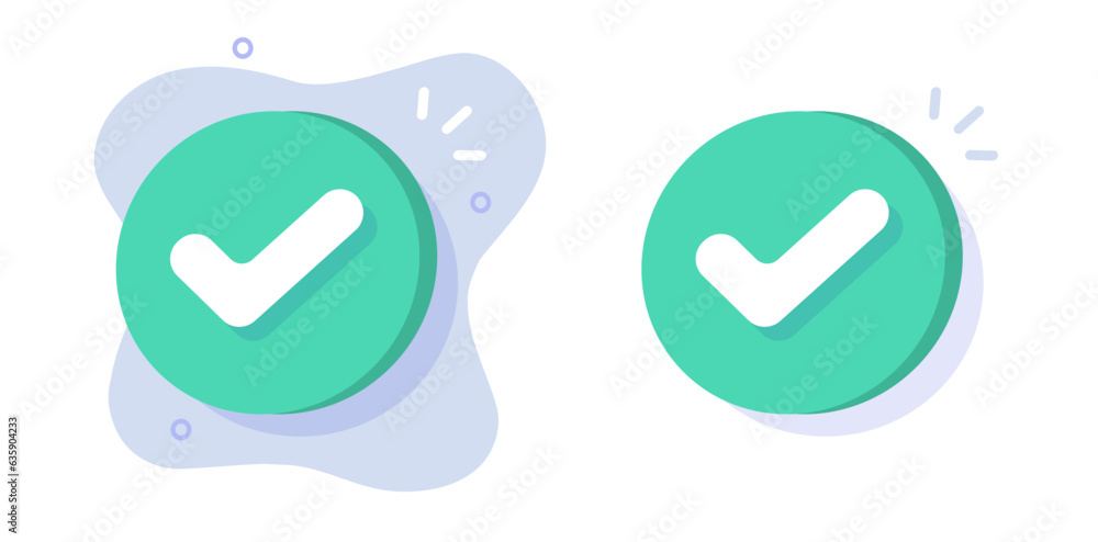Poster check mark 3d icon vector graphic, checkmark tick green checkbox illustration, approved confirm choi