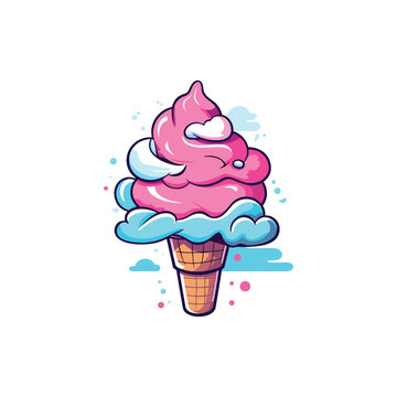 recommend clip art: cotton candy ice cream clip art illustration