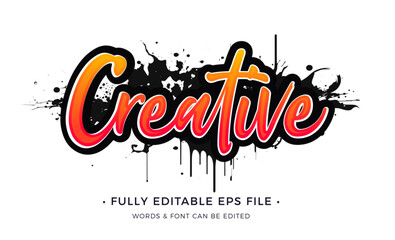 Creative Doodle Splash editable vector text effect	