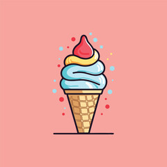 ice cream cone cartoon clip art illustration