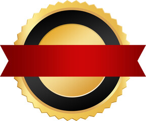 Gold Seal Badge with Red Ribbon