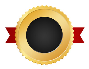 Gold Seal Badge with Red Ribbon