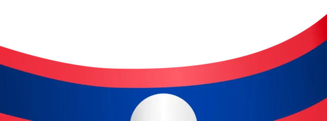 Fotobehang Laos flag wave isolated on png or transparent background © Only Flags