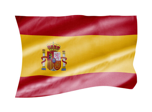 Flag of Spain blowing in the wind 