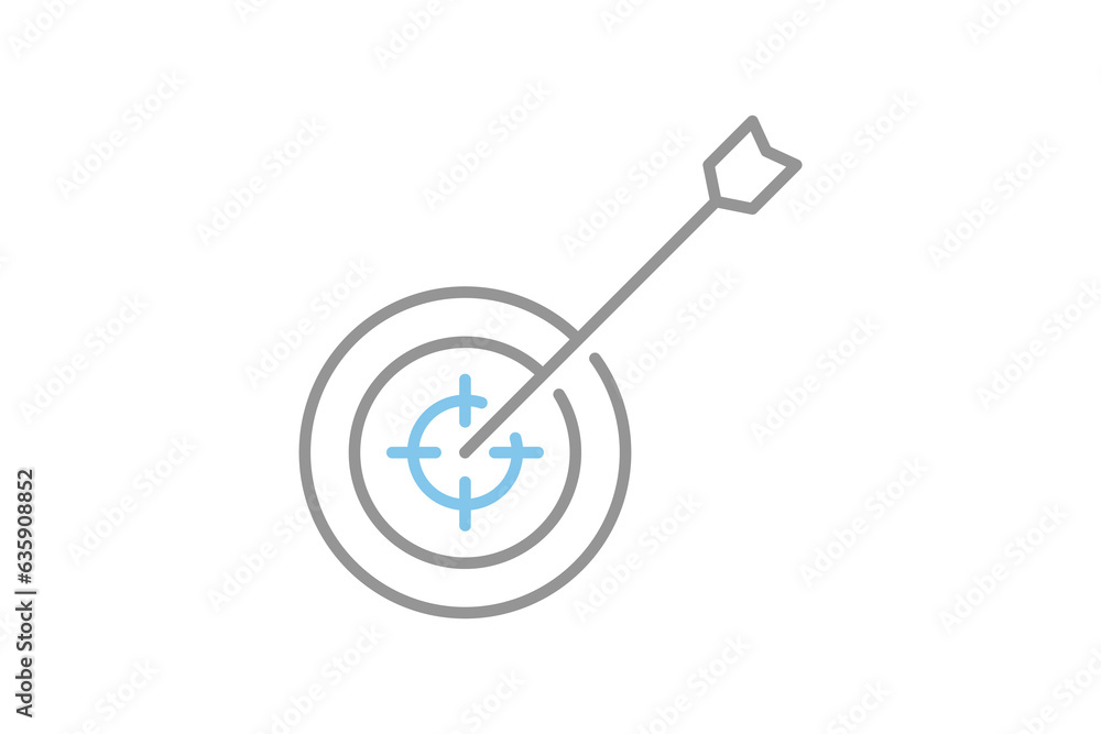 Poster target icon. icon related to assessment. flat line icon style. simple vector design editable