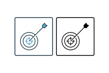Target Icon. Icon related to assessment. solid icon style. Simple vector design editable