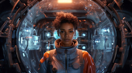 Naklejka premium scientist woman
