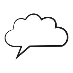 Speech  bubble  icon. Flat  design. Isolated white background