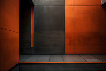 Room with orange and black walls