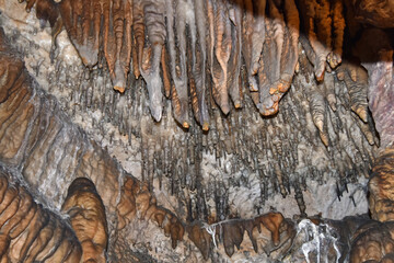 Stalactite and Stalagmite at Ruby Falls, Tennessee