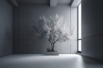 All white plant in a room with natural light