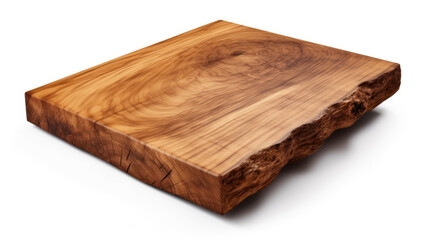 Nutwood slab isolated on a white background.
