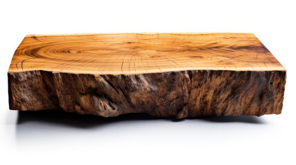 Fototapeta premium Nutwood slab isolated on a white background.