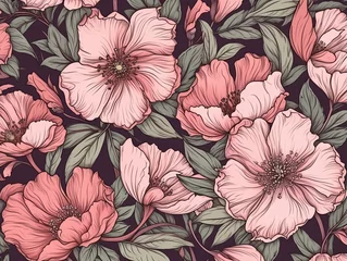 pink flowers pattern seamles background