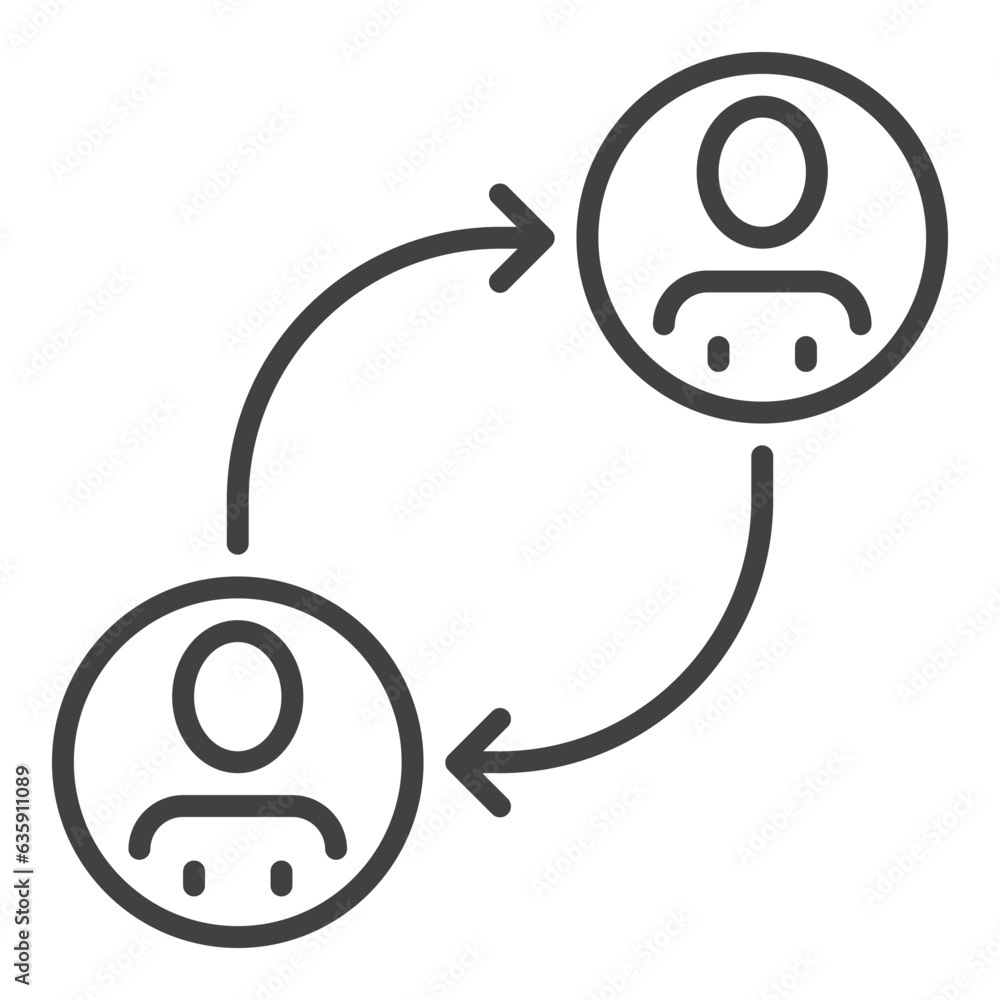 Poster social relationships and interaction vector concept line icon