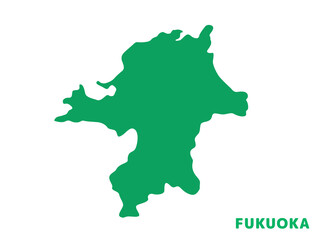 福岡県のシルエットのイラスト
