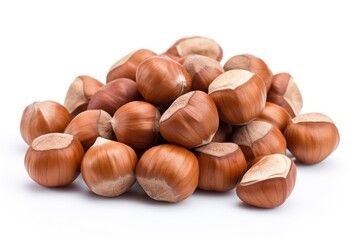 Obraz premium Extra big hazelnuts isolated on a white background generative ai