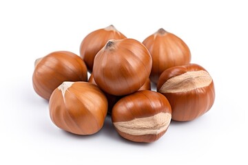 Obraz premium Extra big hazelnuts isolated on a white background generative ai