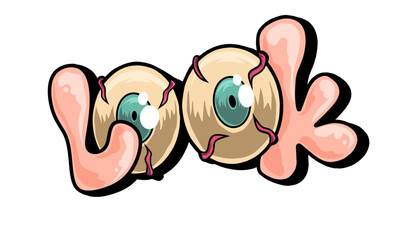 look eye typography lettering illustration vector 