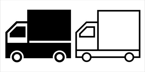 VECTOR TRUCK ICON IN STROKE AND FILL VERSION