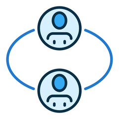 Sociology vector Social Interaction concept blue icon or symbol