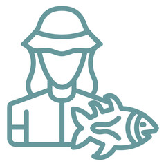 Vector Design Fisherwoman Icon Style