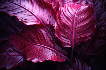 Exotic Red Foliage in Lush Tropical Texture