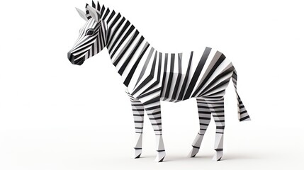  a zebra made out of strips of black and white paper.  generative ai