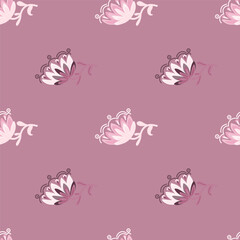 Stylized wildflower seamless pattern. Decorative naive flower botanical background.