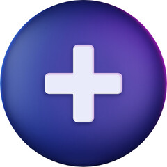 3D add, new, plus icon symbol