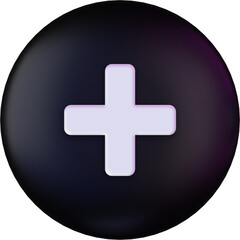 3D add, new, plus icon symbol