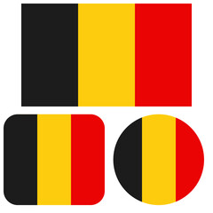 Belgium flag. BE national goverment symbol. State banner of capital Brussels city. Belgium patriotism logo. 2D Image
