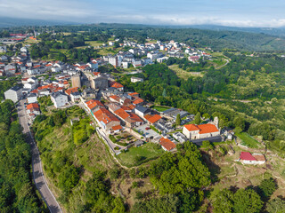 Fototapeta premium Castro Candelas panoramic aerial view, Ourense
