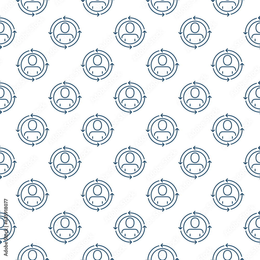 Poster circle with man inside arrows vector concept line seamless pattern