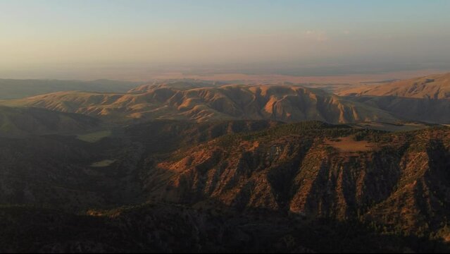 View of Mountains in Southern San Joaquin Valley at Sunset, Kern County