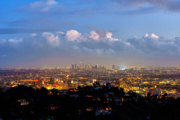 Illuminated Los Angeles from Runyon Canyon Overlook