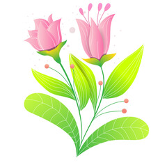 Floral botanical gradient decoration