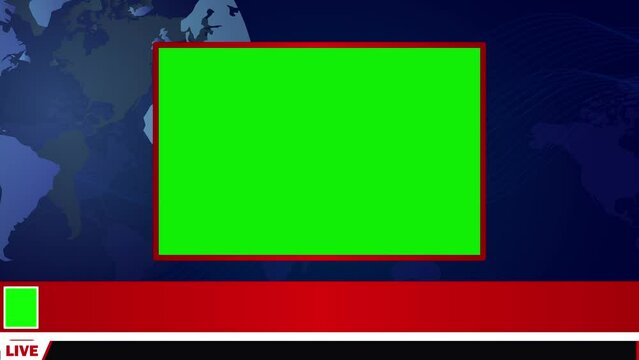 Breaking news lower third on planet earth green screen display animation 4k